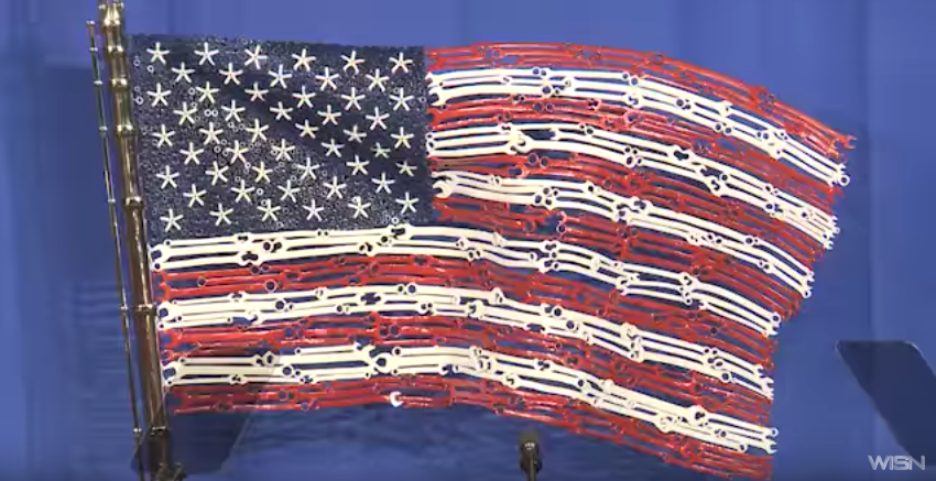 About that flag that shared the stage with President Trump in Kenosha…