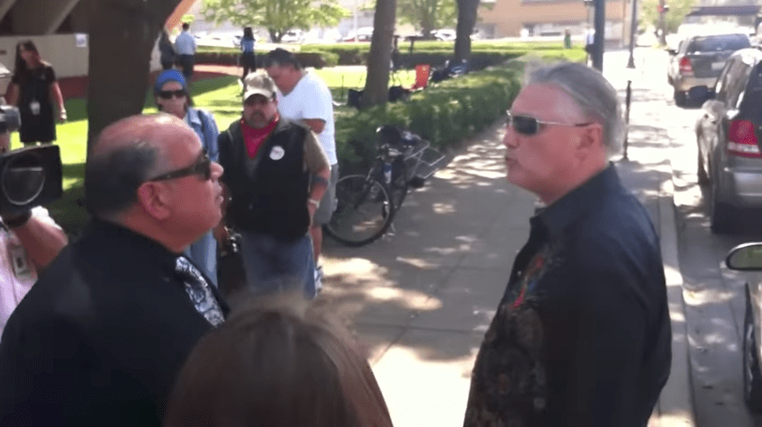 Defense Attorney Joe Lopez talks with Jeff&nbsp;Ruby